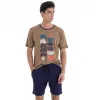 Massana Homewear Piżama męska rozm. L Gent L251312 Camel Best