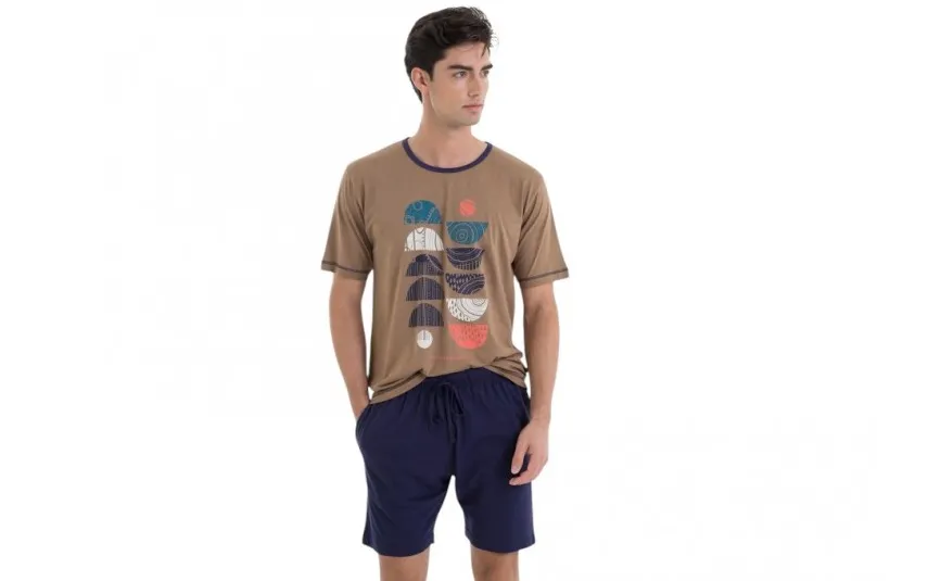 Massana Homewear Piżama męska rozm. M Gent L251312 Camel New