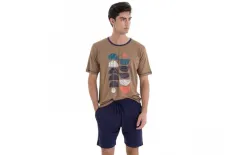 Massana Homewear Piżama męska rozm. XL Gent L251312 Camel Clearance