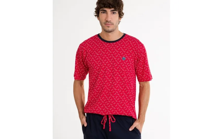 Massana Homewear Piżama męska rozm. XL P241304 Red 299 Hot