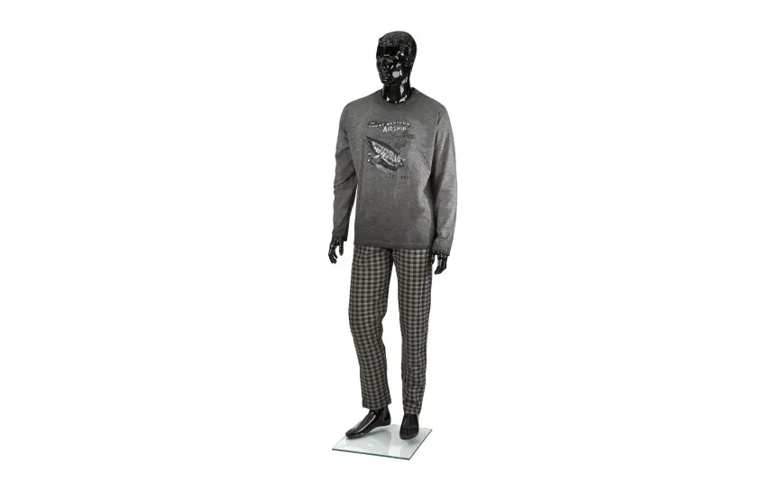 Massana Homewear Piżama męska rozm. 2XL szara krata Massana New