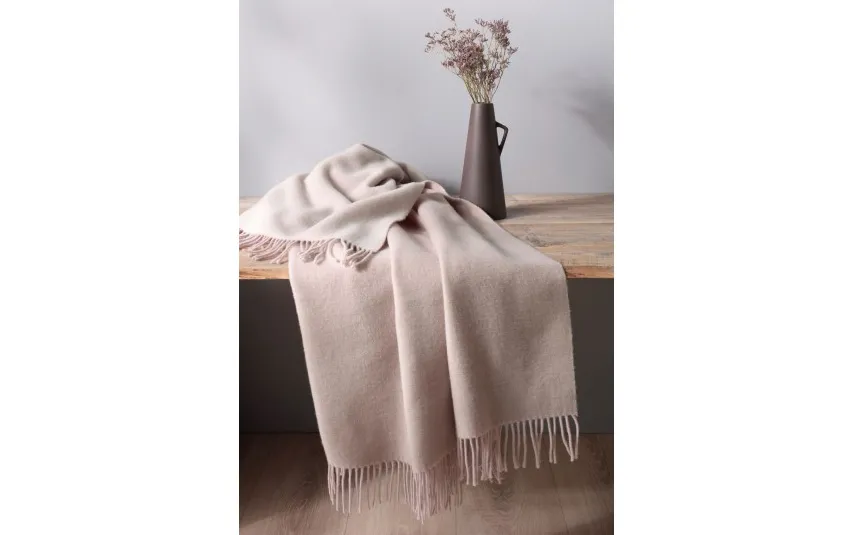 Biederlack Pled bawełniano-kaszmirowy 130x170 cm Rose Ecru 797544 Discount