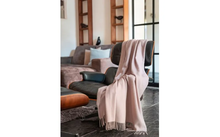 Biederlack Pled bawełniano-kaszmirowy 130x170 cm Rose Ecru 797544 Discount
