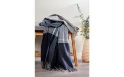 Biederlack Pled koc 130x170 cm Cashmere Sheffield Blue Fashion