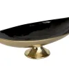 Ewax Półmisek dekoracyjny duży 51 cm czarno-złoty metalowy Outlet