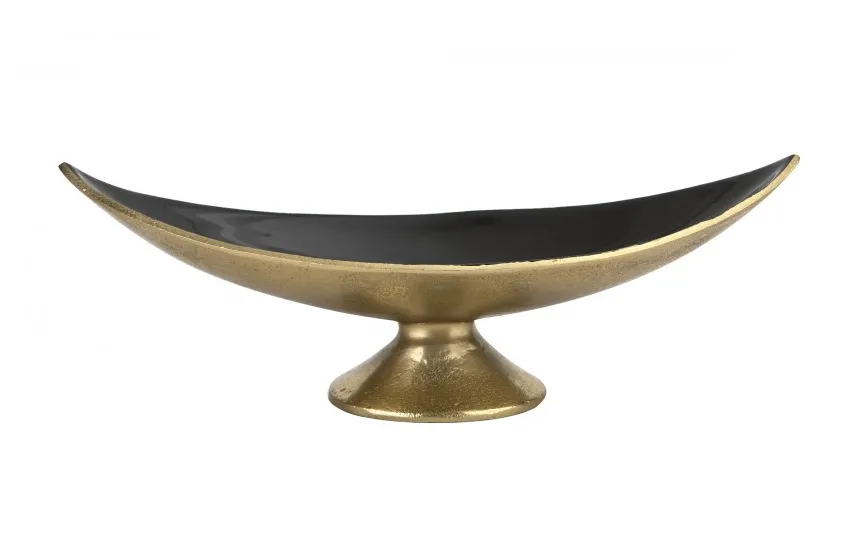 Ewax Półmisek dekoracyjny mały 41 cm czarno-złoty metalowy Best