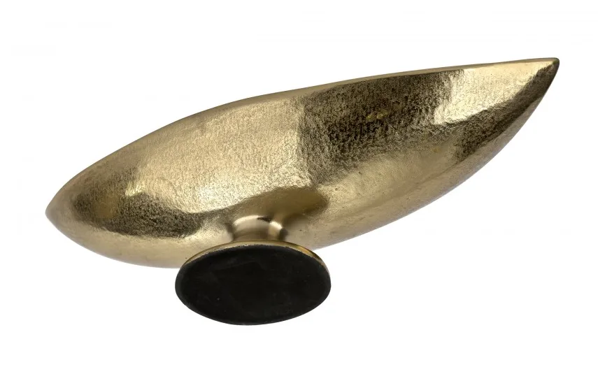Ewax Półmisek dekoracyjny mały 41 cm biało-złoty metalowy Clearance