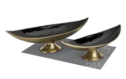 Ewax Półmisek dekoracyjny mały 41 cm czarno-złoty metalowy Best