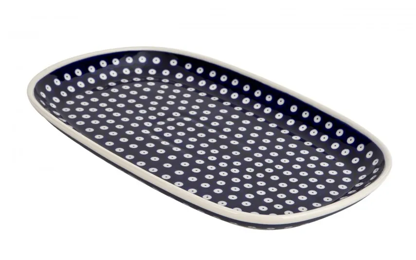 Boleslawiec Półmisek owalny 37,2x23,5 cm Bolesławiec Dekor 42 Outlet