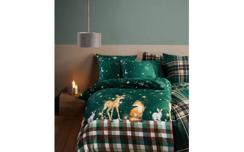Fleuresse Pościel flanelowa 155x200 cm Aspen 434370/05 zielona Online