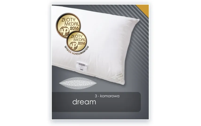 AMZ Poduszka puch gęsi 70x80 cm DREAM 3-komorowa Outlet