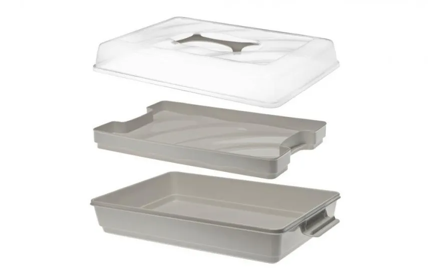 Galicja Pojemnik na ciasto 44x30 cm Biscotti szary Outlet