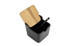 KingHoff Pojemnik z łyżeczką 270 ml czarny Outlet