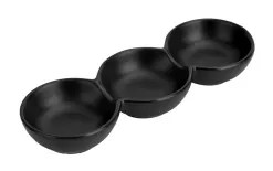 MPLCo Porcelanowa Miseczka 3-częściowa do Dipów i Sosów Czarna Discount