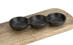 MPLCo Porcelanowa Miseczka 3-częściowa do Dipów i Sosów Czarna Discount