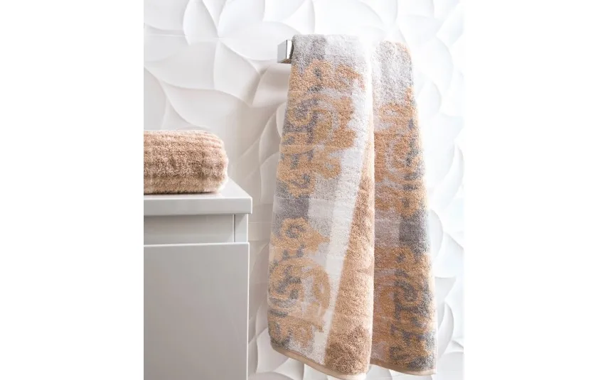 Cawo Frottier Ręcznik bawełniany 50x100 cm Cashmere Jacquard Piasek Online