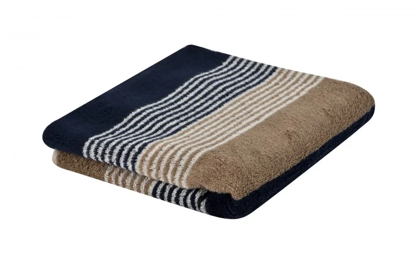 Cawo Frottier Ręcznik bawełniany 70x140 cm Coast Repeat 6214 Navy Natur 31 New