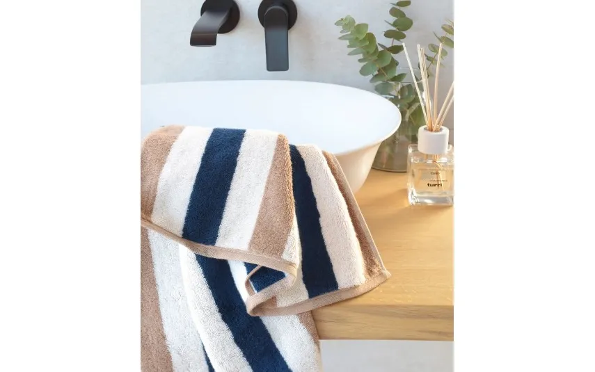 Cawo Frottier Ręcznik bawełniany 70x140 cm Coast Repeat 6214 Navy Natur 31 New