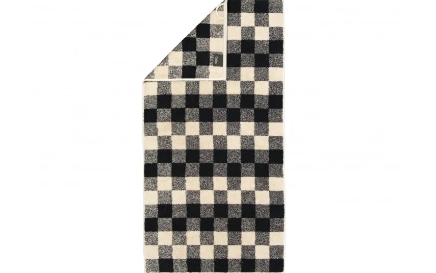 Cawo Frottier Ręcznik bawełniany 80x150 cm Natural Karo 6217-39 czarny Sale