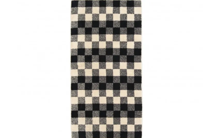 Cawo Frottier Ręcznik bawełniany 50x100 cm Natural Karo 6217-39 czarny New