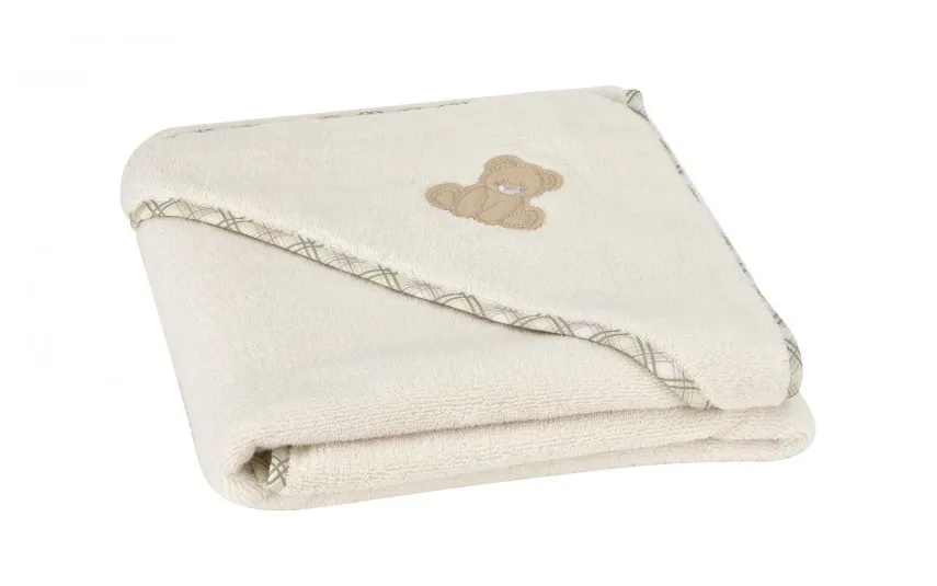 Vossen Ręcznik dziecięcy z kapturkiem 100x100 cm Teddy 103 Ecru Clearance