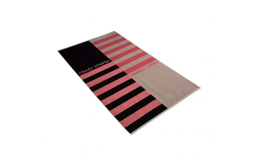Vossen Ręcznik plażowy 100x180 cm Crazy Stripes 003 czarny Best