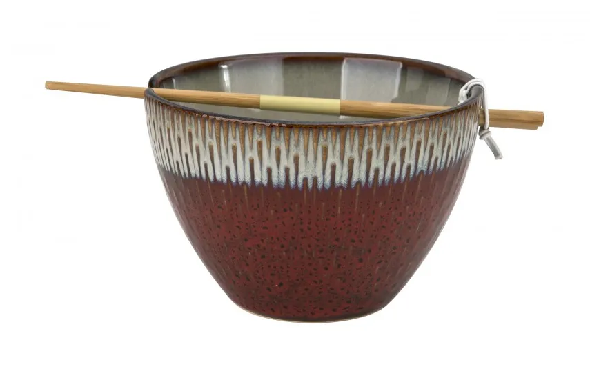 MPLCo Salaterka 700 ml + pałeczki Noodle Ombres Deep Red Outlet