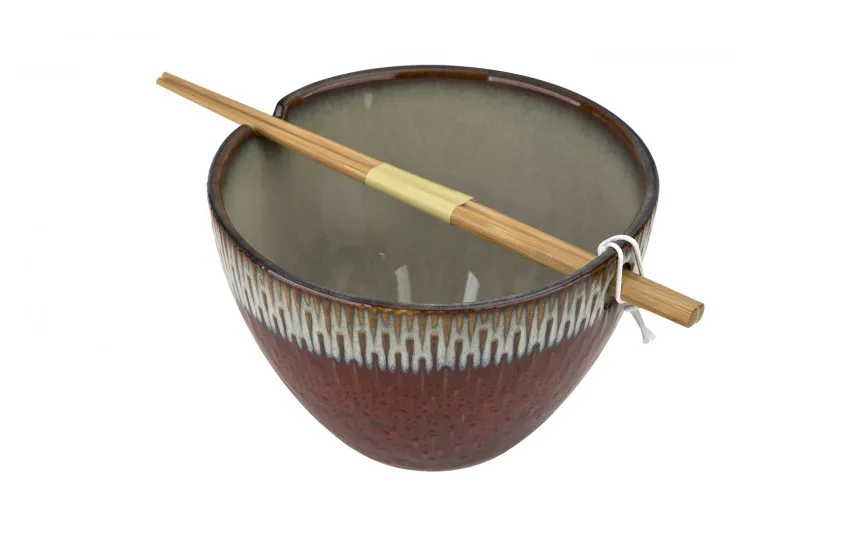 MPLCo Salaterka 700 ml + pałeczki Noodle Ombres Deep Red Outlet