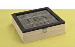 MPLCo Skrzynka na herbatę 24x24 cm czarno-brązowa Discount