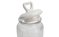 Tadar Słoik z pokrywką ceramiczną Serce 1,3 L okrągły Fashion