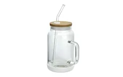 Vialli Design Słoik ze słomką 600 ml Fuori biały Clearance