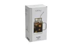 Vialli Design Słoik ze słomką 600 ml Fuori biały Clearance