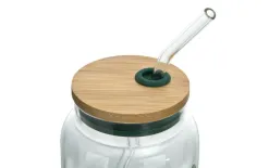Vialli Design Słoik ze słomką 600 ml Fuori zielony Discount