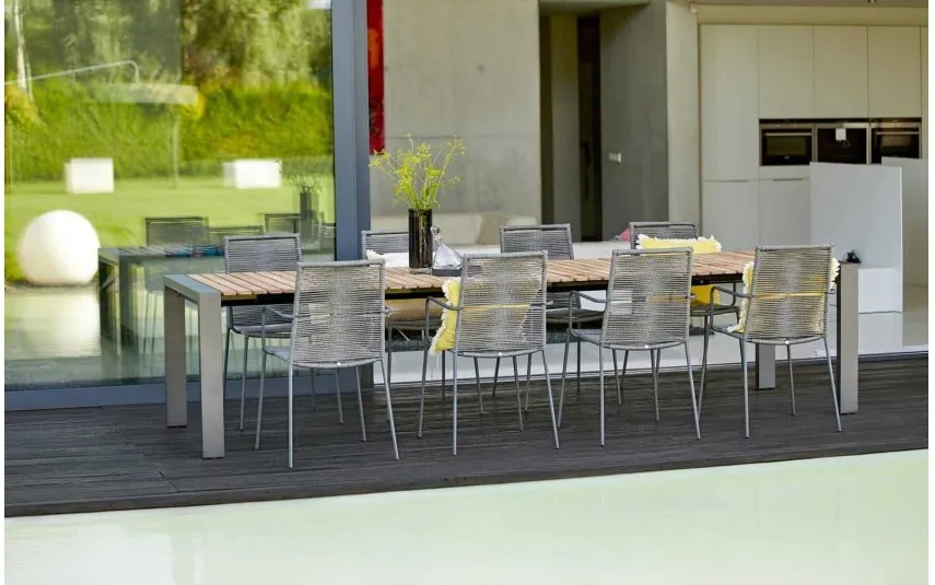 Oltre Stół ogrodowy rozkładany RIALTO 217 cm Tek/antracyt Fashion
