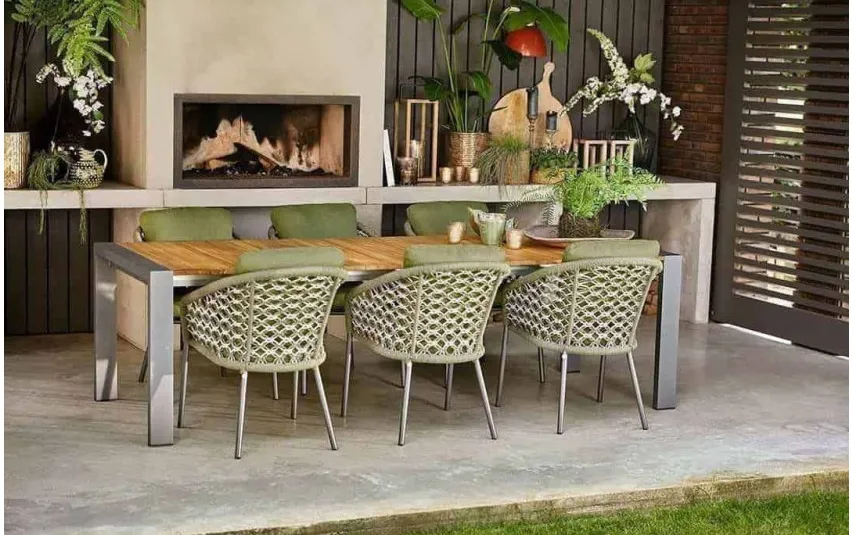 Oltre Stół ogrodowy rozkładany RIALTO 217 cm Tek/antracyt Fashion