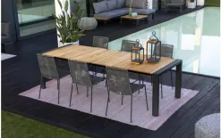 Oltre Stół ogrodowy rozkładany RIALTO 217 cm Tek/antracyt Fashion