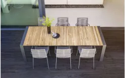Oltre Stół ogrodowy rozkładany RIALTO 217 cm Tek/antracyt Fashion