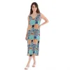 Massana Homewear Sukienka plażowa midi rozm. L Bluish L257426 bez rękawów New