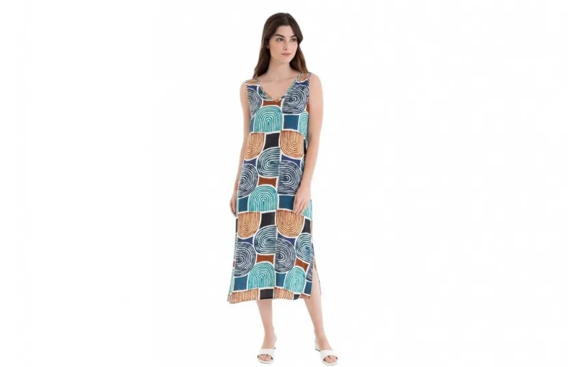 Massana Homewear Sukienka plażowa midi rozm. M Bluish L257426 bez rękawów New
