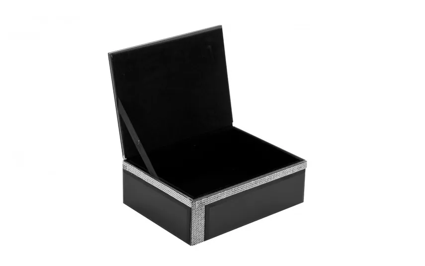 Art-Pol Szkatułka na biżuterię 16x12x6 cm czarno-srebrna New