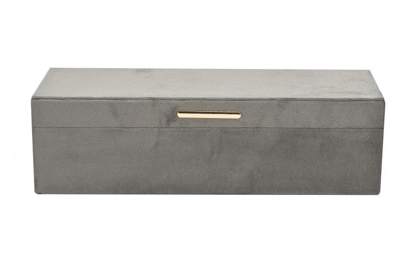 Art-Pol Szkatułka na biżuterię z lusterkiem 28x10x8cm szara Outlet