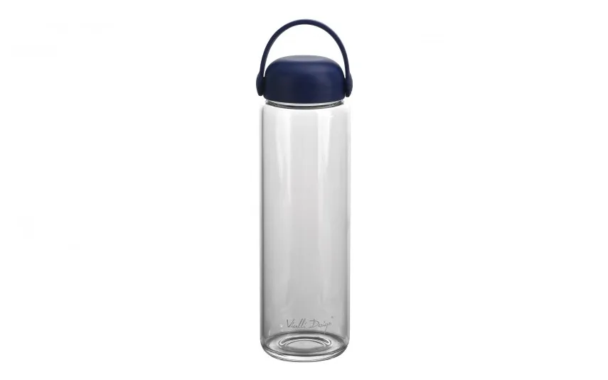 Vialli Design Szklana butelka na wodę 540 ml Fuori granatowa Sale