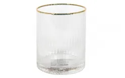 MPLCo Szklanka do drinków 300 ml niska ryflowana Rim Gold Online