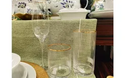 MPLCo Szklanka do drinków 450 ml wysoka ryflowana Rim Gold Outlet