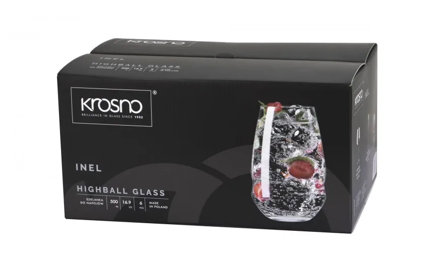 Krosno Szklanka do napojów 500 ml Inel Discount