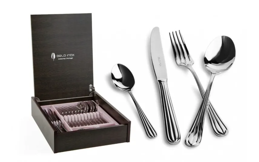 Belo Inox Sztućce Duo 6/24 w kasecie drewnianej Best