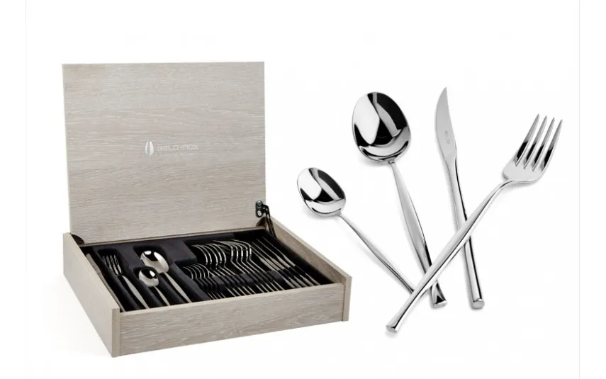 Belo Inox Sztućce Luna 6/24 w kasecie drewnianej Online