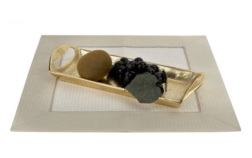 Ewax Taca dekoracyjna 32,5x12x5 cm złota EW2589 Outlet