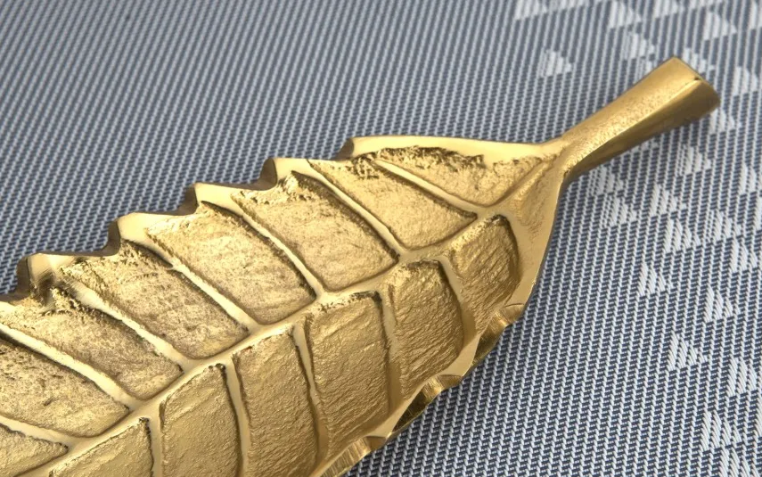 Dekor Pap Taca ozdobna patera Liść złoty 50 cm Fashion