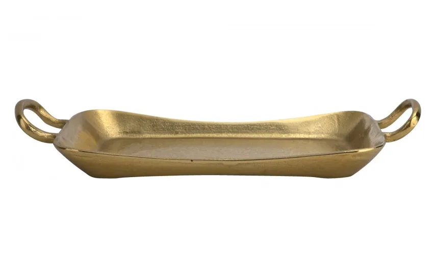 Dekor Pap Taca ozdobna patera metalowa z uchwytem złota 41 cm Hot